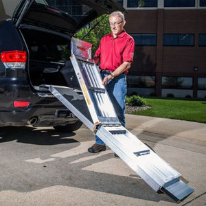 EZ-ACCESS SUITCASE 7 Foot TRIFOLD Portable Ramp with Surface That Resists Slips - TRAPSKI