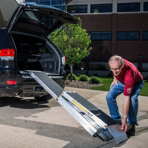 EZ-ACCESS SUITCASE 7 Foot TRIFOLD Portable Ramp with Surface That Resists Slips - TRAPSKI