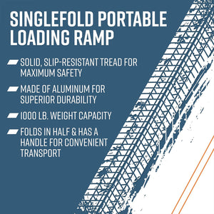 EZ-ACCESS TRAVERSE 8 Foot Aluminum Singlefold Portable Loading Ramp, Silver