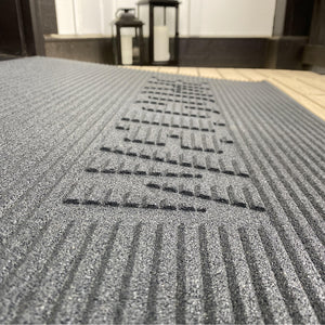 EZ-ACCESS TRANSITIONS 2.5" Rectangular Rubber Angled Welcome Entry Mat, Gray