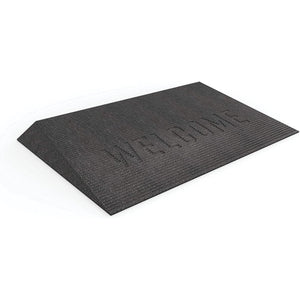 EZ-ACCESS TRANSITIONS 2.5" Rectangular Rubber Angled Welcome Entry Mat, Black
