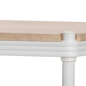 Design Ideas MeshWorks Metal Storage Wood Top Workbench Shelving Unit, White