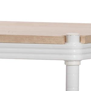 Design Ideas MeshWorks Metal Storage Wood Top Workbench Shelving Unit, White