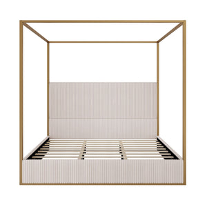 Luxury Canopy Bed With Upholstered Headboard
