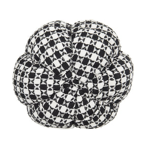 Plaid Fabric Pumpkin 7'' Black & White Halloween Decoration Accent