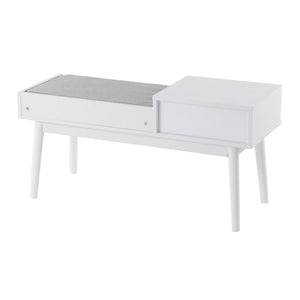 Telephone Contemporary Bench With Pull Out Drawer