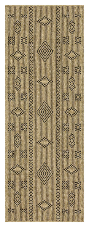 Earth GC_NTL1001 Jute/Black 5 ft. 3 in. x 7 ft. 3 in. Indoor/Outdoor Area Rug