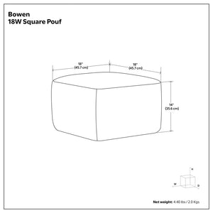 Bowen - Square Pouf - Black