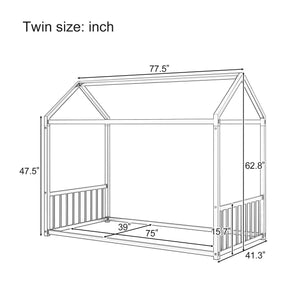 Montessori Floor Bed Frame With House Shape