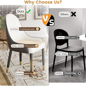 Modern Sponge-Filled Dining Chair, Solid Wood Metal Legs, Suitable For Restaurants, Living Rooms And Rooms (Set of 2)