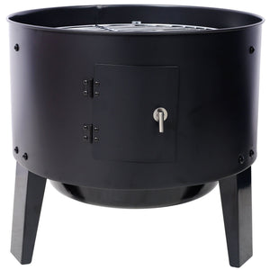 Portable Charcoal Smoker Grill For Outdoor Cooking - Black