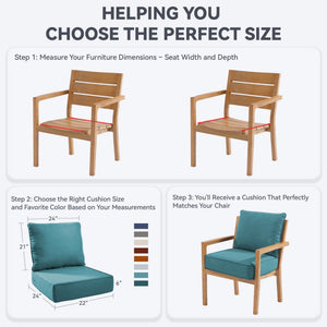 6" Thick Outdoor Chair Cushion Set - 3 Pieces
