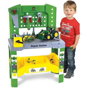 Theo Klein John Deere Toy Repair Station with Extra Tools for Ages 3 and Up