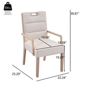 Upholstered Dining Chairs with Armrests