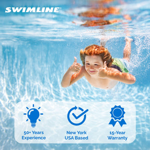 Swimline LI184820 18' Solid Blue Round Above Ground Swimming Pool Overlap Liner