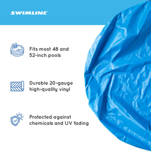 Swimline LI244820 24' Solid Blue Round Above Ground Swimming Pool Overlap Liner