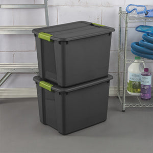Sterilite 12 Gallon Versatile Rectangular Latch Tote w/ Handles, Gray (24 Pack)