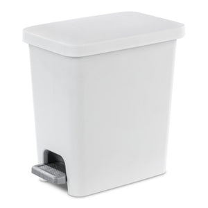 Sterilite 2.7 Gallon Rectangular Step On Trash Bin Wastebasket, White (2 Pack) - TRAPSKI