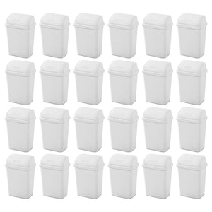 Sterilite 7.8 Gallon SwingTop Kitchen Wastebasket Trash Can, White (24 Pack)
