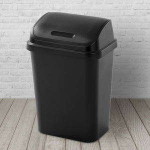 Sterilite 7.8 Gallon SwingTop Kitchen Wastebasket Trash Can, Black (12 Pack)