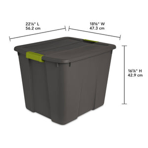 Sterilite 20 Gallon Stackable Plastic Storage Tote Bin with Lid, Gray (12 Pack) - TRAPSKI