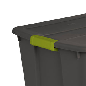 Sterilite 20 Gallon Stackable Plastic Storage Tote Bin with Lid, Gray (24 Pack)