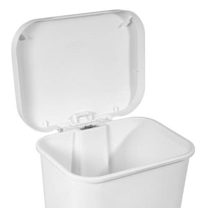 Sterilite 11.9 Gal Rectangle Step On Trash Kitchen Wastebasket, White (16 Pack)