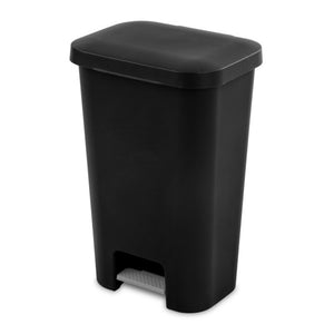 Sterilite 11.9 Gal Rectangle Step On Trash Kitchen Wastebasket, Black (4 Pack) - TRAPSKI