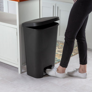 Sterilite 11.9 Gal Rectangle Step On Trash Kitchen Wastebasket, Black (4 Pack) - TRAPSKI