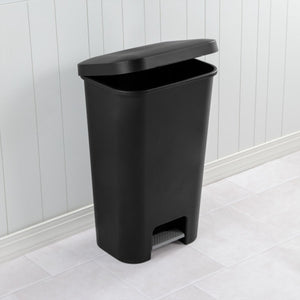 Sterilite 11.9 Gal Rectangle Step On Trash Kitchen Wastebasket, Black (4 Pack) - TRAPSKI