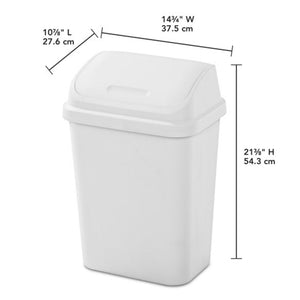 Sterilite 7.8 Gallon SwingTop Kitchen Wastebasket Trash Can, White (12 Pack)