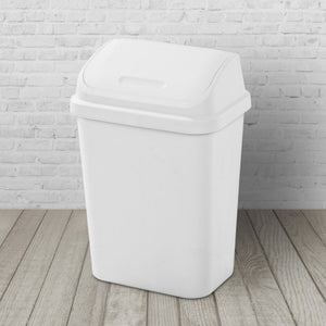 Sterilite 7.8 Gallon SwingTop Kitchen Wastebasket Trash Can, White (12 Pack)