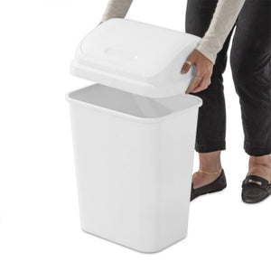 Sterilite 7.8 Gallon SwingTop Kitchen Wastebasket Trash Can, White (12 Pack)