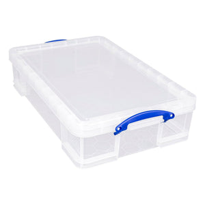 Really Useful Box 33L Storage Container w/Snap Lid & Clip Lock Handle, Clear