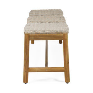 Acacia Wood Bench with 3 Seaters, Teak