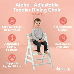 hauck Alpha+ Grow Along Seat, Adjustable Wooden Chair, Beechwood, Mint Finish