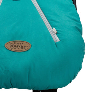 CozyBaby Original Infant Car Seat Cover w/ Dual Zippers & Elastic Edge, Teal