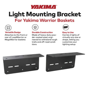 Yakima Light Mounting Brackets Heavy Duty Steel Light Mount for Warrior Baskets