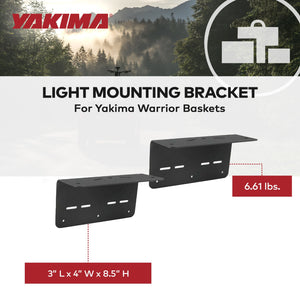 Yakima Light Mounting Brackets Heavy Duty Steel Light Mount for Warrior Baskets