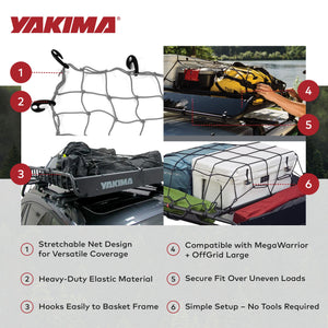 YAKIMA Cargo Roof Basket Stretch Net for MegaWarrior and OffGrid Large Baskets