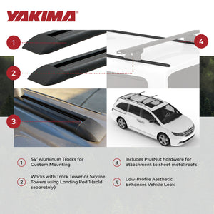 Yakima Tracks 54 in. Roof Rack System Compatible w/TrackTower & Skyline Towers
