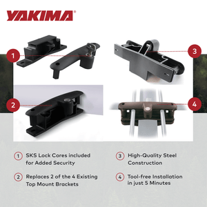 YAKIMA Locking Brackets for Securing Rooftop Cargo Warrior Baskets, Set of 2