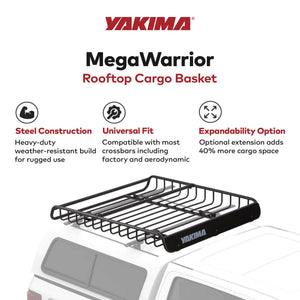 Yakima MegaWarrior Large Sized Cargo Basket For All Yakima StreamLine Crossbars