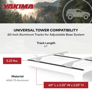 Yakima 60 Inch Tracks with CapNuts, Compatible with TrackTower or SkyLine Towers