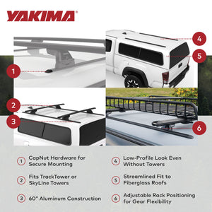 Yakima 60 Inch Tracks with CapNuts, Compatible with TrackTower or SkyLine Towers
