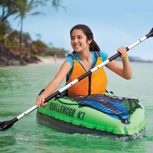 Intex 1-Person Inflatable Kayak w/ 2-Person Inflatable Kayak both w/ oars & pump