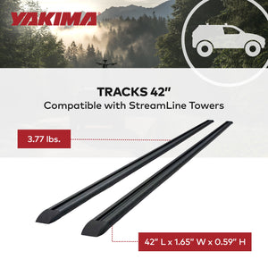 Yakima Tracks 42 in. Roof Rack System w/PlusNuts, Compatible w/StreamLine Towers