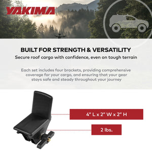 Yakima LoadStop L-Shaped Brackets Compatible with Yakima RoundBar, Set of 4