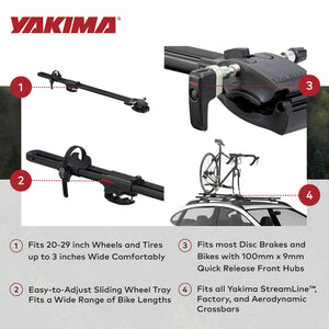 YAKIMA ForkLift Rooftop Fork Style Bike Mount, Fits All StreamLine Crossbars