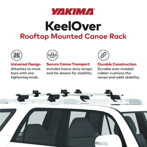 Yakima KeelOver Rooftop Single Canoe Mount Strap & Bow Secure Vehicle Attachment